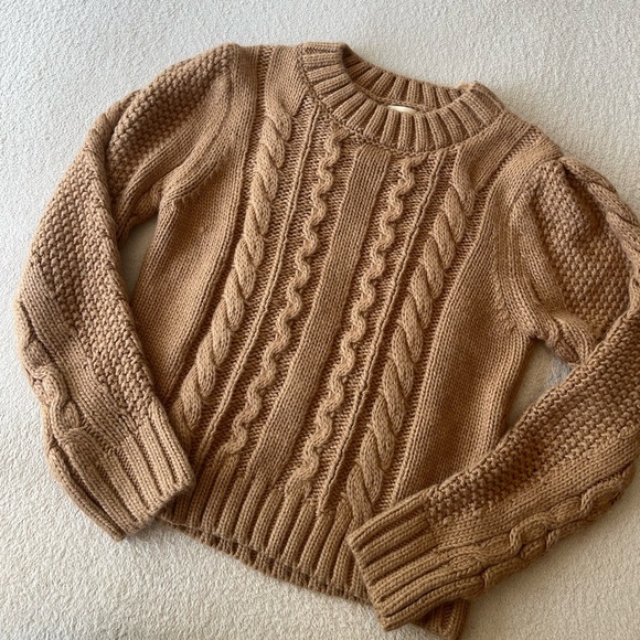 NWT Elie Tahari Camel Cable Knit Sweater M - Picture 5 of 12